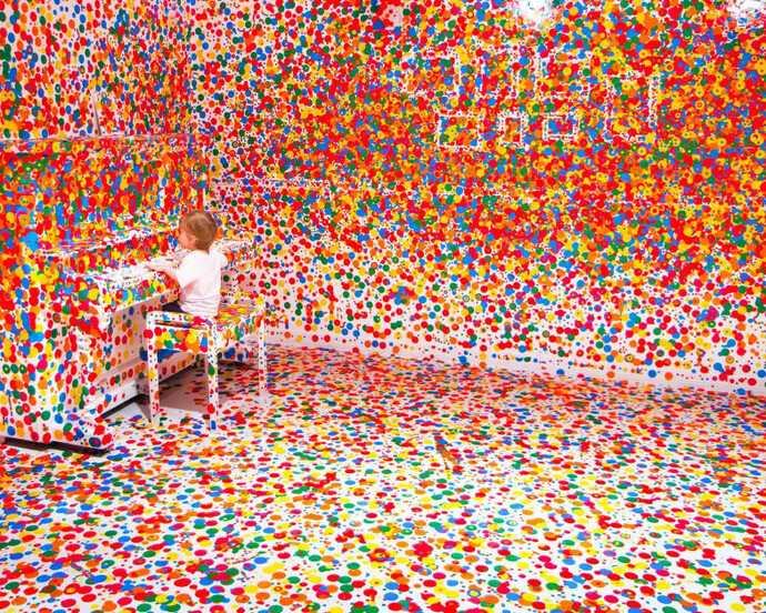Yayoi Kusama: The obliteration room. Courtesy of Auckland Art Gallery