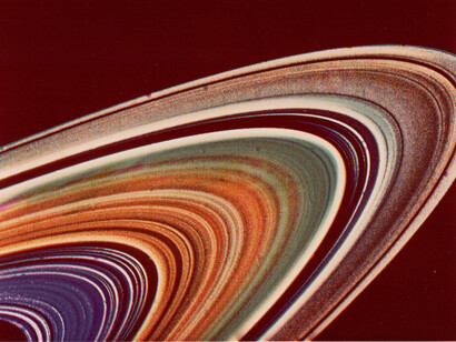 Segment of Saturn’s rings, Voyager 2, 1981, Vintage chromogenic print, c.20 x 25 cm, NASA_JPL [P-23953],  Breese Little 