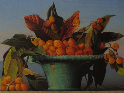 Behi Shamiri, Giardino, 2014, olio su tela, 81 x 100 cm 