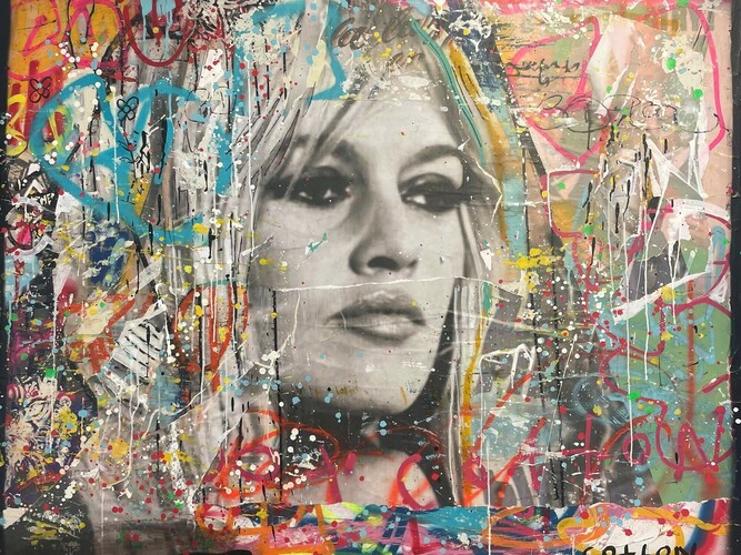 Andrew Cotton, Bridgette, mixed media on canvas, 48x60x2.50 in