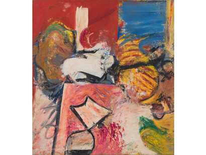 Pat Passlof, Ionian, 1956, oil on linen, 35 x 32 inches