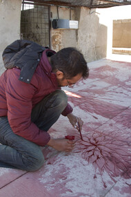 Imran Qureshi at work in S.Gimignano 