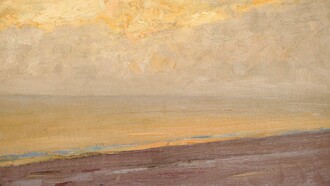 "Caída del Sol sobre el mar", óleo sobre lienzo, Alfred Zoff, 1894