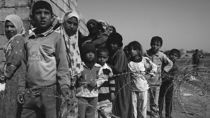 In the war-torn region, children suffer from hunger and sadness, their innocent faces revealing the devastating impact of conflict