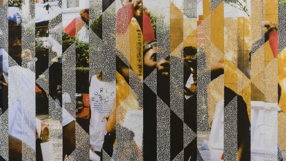 Paul Anthony Smith, "Nut Crackers," 2018, Unique picotage with spray paint and marker on inkjet print, 39.75 x 59.69 inches. Courtesy of the artist and Luis De Jesus Los Angeles.