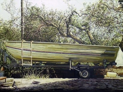 Andrea Di Marco, Lancia, 2007, olio su tela, 200 x 300 cm