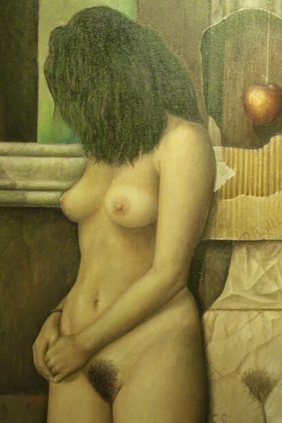 Mujer con manzana (detalle), 1990
