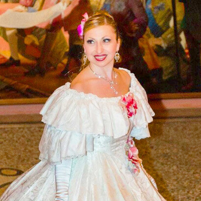 Maria Teresa Nania durante uno spettacolo