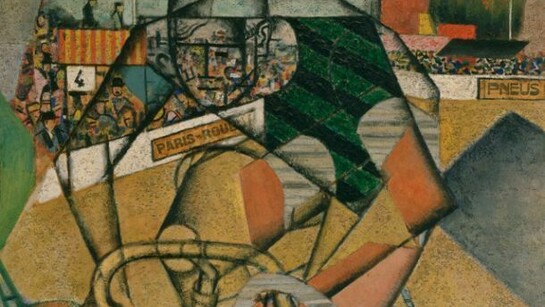 Jean Metzinger, Al velodromo/At the Cycle-Race Track (Au Vélodrome) 1912 Olio e collage su tela/Oil, sand and collage on canvas 130,4 x 97,1 cm Peggy Guggenheim Collection, Venezia/Venice © Jean Metzinger, by SIAE 2012