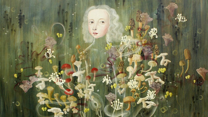 Anne Siems. We are all Connected, 2017, Acrylic on Wood, 48x48, detail