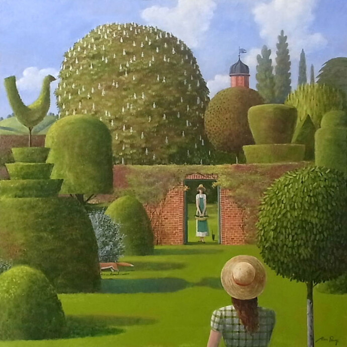 Alan Parry, The Garden II, Acrylic on Board, signed, 80 x 80 cm
