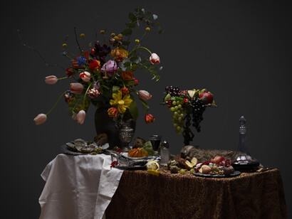 Red Saunders, Dutch Kitchen Still Life with Flowers, 2013, hahnmuhle pearl giclee print on dibond, 50.8 x 76.2cm, edition of 12, The Cynthia Corbett Gallery