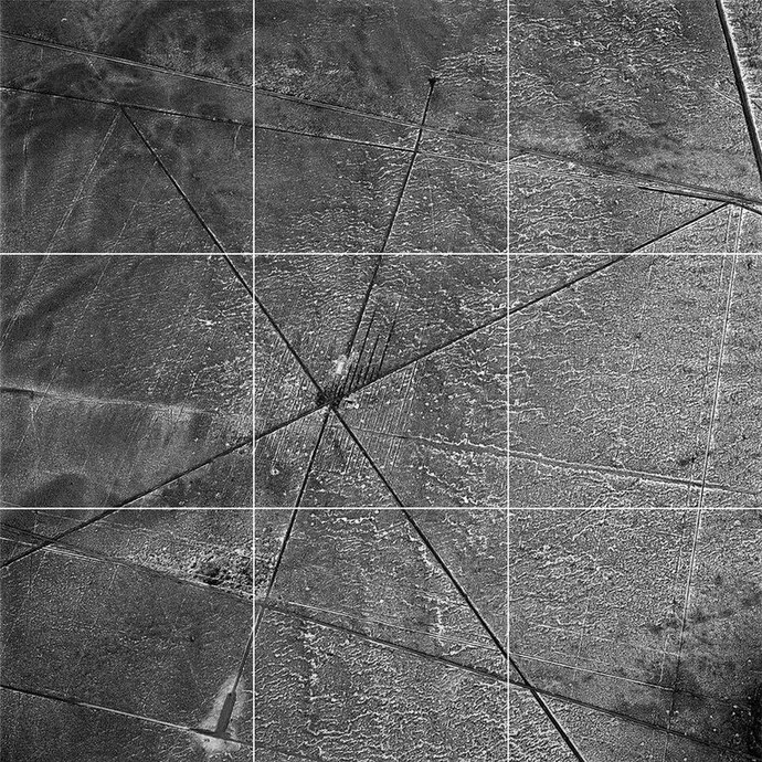 David Maisel, South Ballistics Grid_04, 2014
Nine-part grid of dye sublimation prints
on aluminum, Panel, each: 40 x 40 inches
Overall: 126 x 126 inches. Courtesy of the artist and Haines Gallery 