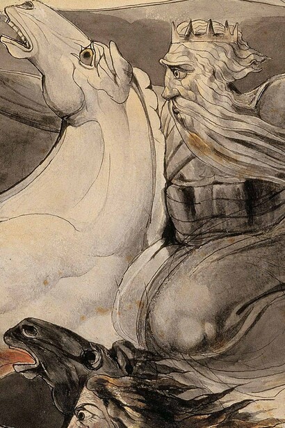 "La muerte en un caballo pálido", lápiz, tinta y acuarela sobre papel, William Blake, circa 1800 