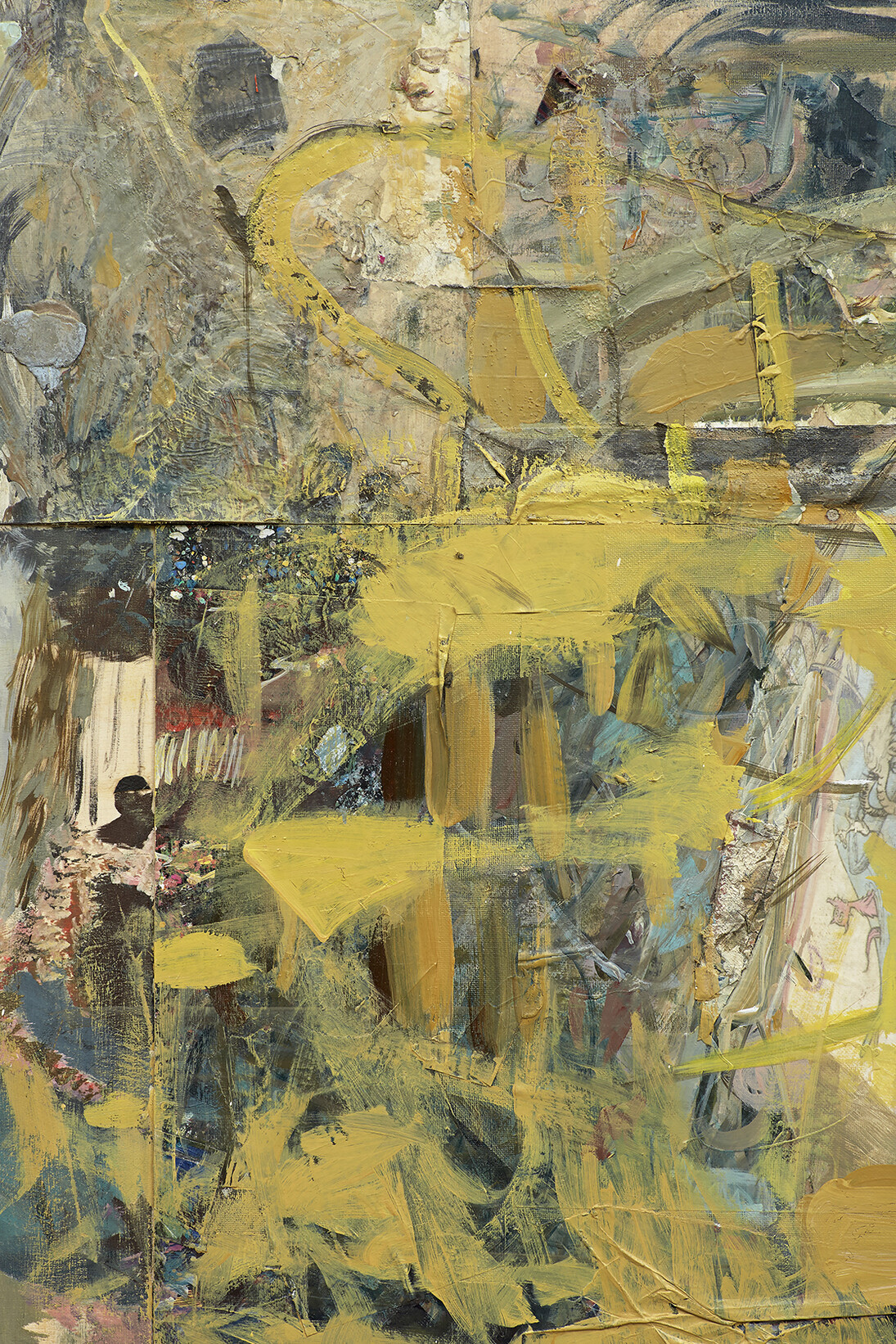 Katy Moran, Beautiful Man, 2013, Collage, acrylic and frame on board, 64.4 x 45.2 cm / 25 3/8 x 17 3/4 in, Collection Scott and Cissy Wolfe