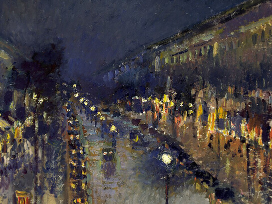 Camille Pissarro, El Boulevard Montmartre por la noche (detalle), 1897 