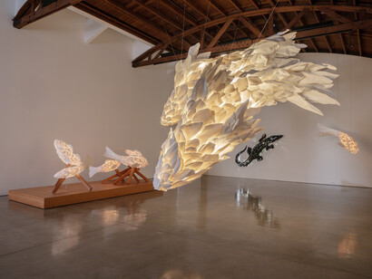 Frank Gehry, exhibition view. Courtesy of Gagosian