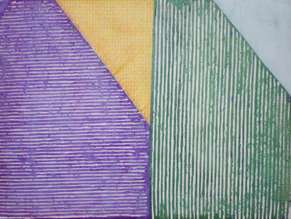 Jessica Mein, Trama dezoito, 2015, acrylic glue on hemp, 56 x 75 cm