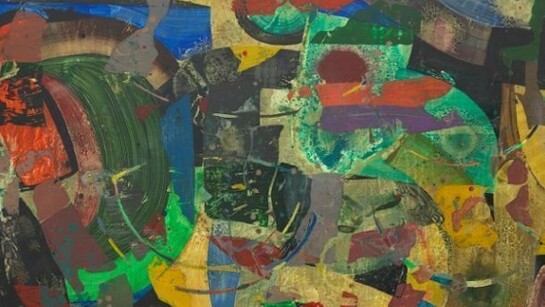 Scott Olson, "Untitled," 2013, Oil, wax, marble dust on wood, cherry frame, 24.25 x 37.25 inches