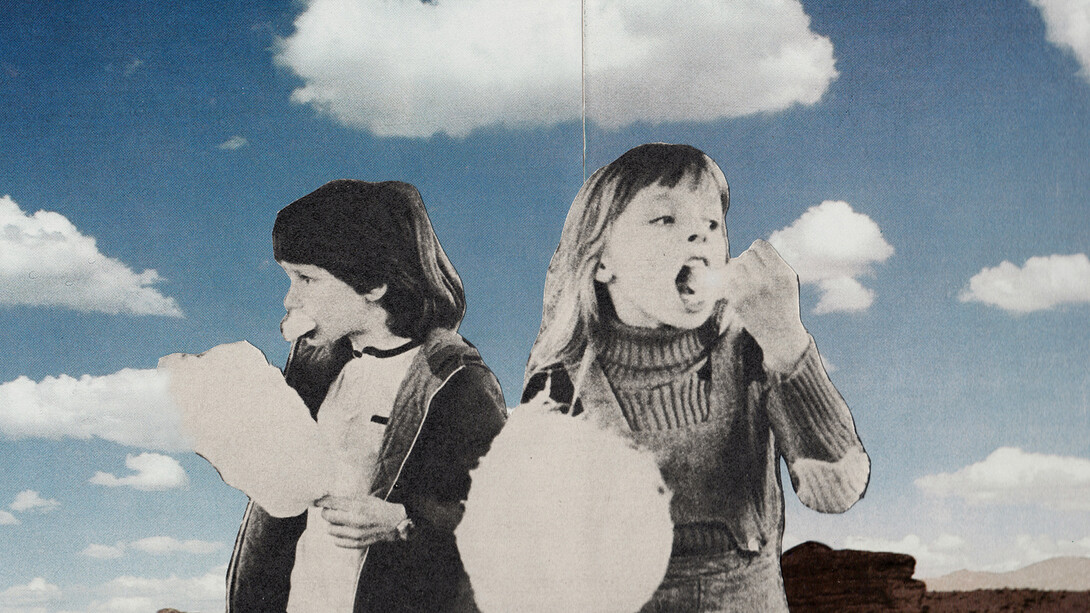 Joe Webb,The Cloud Eaters, Original Collage 32 x 15 cm