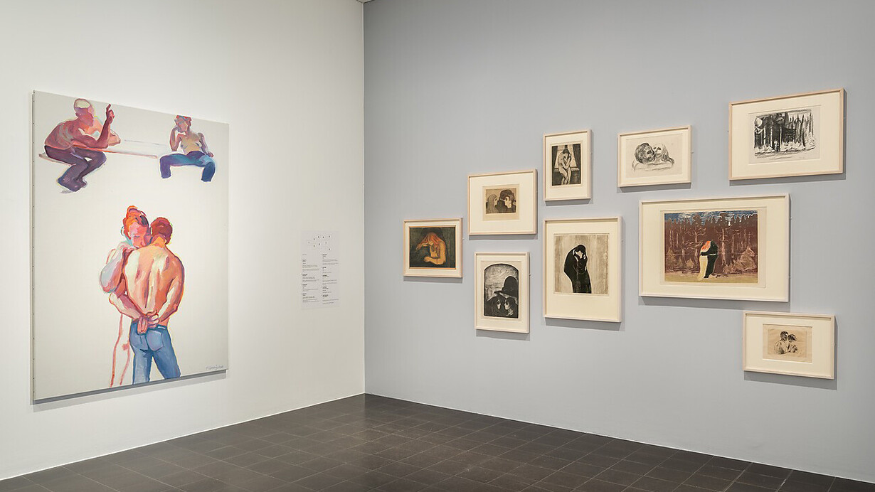 Maria Lassnig und Edvard Munch, ausstellungsansicht. Mit freundlicher genehmigung der Hamburger Kunsthalle