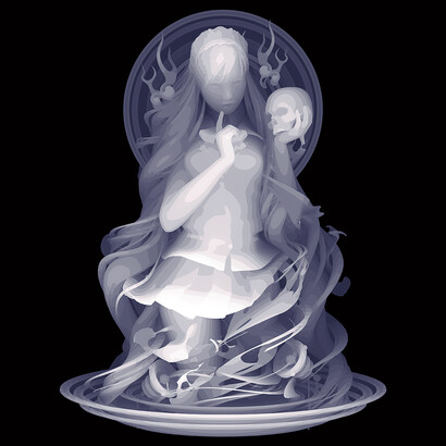 Kazuki Takamatsu, You & I, 53 x 45.5 cm, acrylic, acrylic gouache, medium, gesso, giclee on tarpaulin, dorothycircusgallery