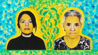 A painting made by multi-disciplinary artist Mabel Valdiviezo shown in Prodigal Daughter