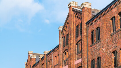 The stunning brick warehouse exterior showcasing remarkable architecture