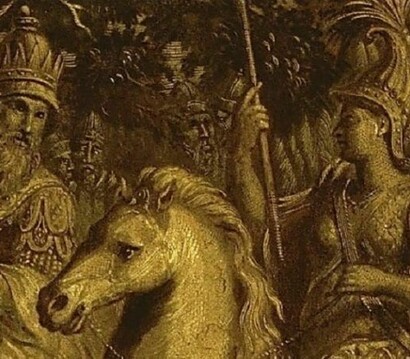 Hypsicratea e Mitridate cavalcano verso la battaglia.