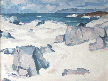 White Sands, Iona, oil on panel, 37.5 x 44 cm