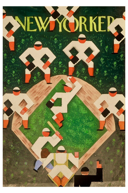 Antonio Petrucelli (1907-1994), Play Ball, New Yorker cover proposal, c. 1939, 15x11 inches, gouache on board, estate stamp verso. Courtesy of Helicline Gallery 