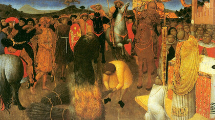 Sassetta, Rogo di un eretico