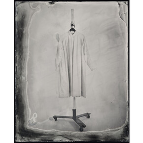 Kasia Wozniak, Wet Plate Collodion Ambrotype, Inspiration from the pages of Sherlock Holmes:“Sometimes he spent the day at the chemical laboratory, sometimes in the dissecting-rooms…” [A Study in Scarlet by Arthur Conan Doyle] “And yet you say he is not a medical student?” [A Study in Scarlet by Arthur Conan Doyle], Fashion credits: Shirt: Anna Bezgubenko, MA Fashion Design Technology Menswear, London College of Fashion, 2014, © Kasia Wozniak/Museum of London
