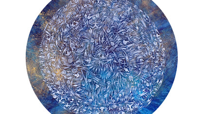 Sophie Hurst, Peaceful Heart, acrylic on board, 122 x 122 cm, 2015