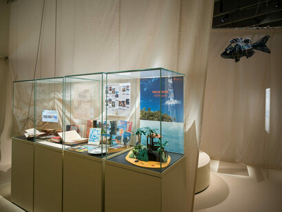 L’île de sable, vue de l’exposition. Avec l'aimable autorisation du Laténium