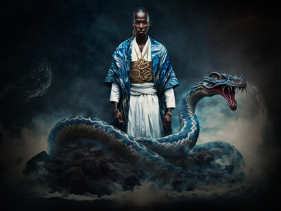 Santería cubana: Inle, es uno de los esposos de la bella y vanidosa Ochún, patrón de los médicos, él mismo médico, señor de los peces y de los pescadores