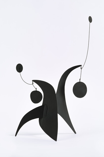 Alexander Calder, Haverford Variation, 1944, Sheet metal, wire, and paint, 31 x 18 x 12 inches (78.8 x 45.7 x 30.5 cm). © 2015 Calder Foundation, New York / Artists Rights Society (ARS), New York Courtesy Dominique Lévy, New York