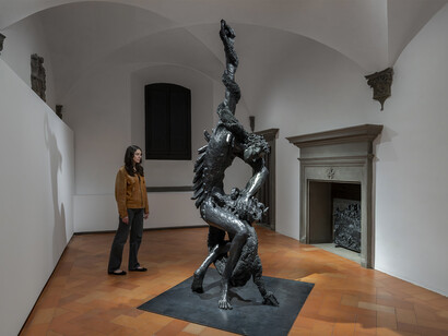 Jean-Marie Appriou. Canto Infinito, exhibition views, Firenze, Palazzo Strozzi, Project Space, 2026. © Jean-Marie Appriou, by SIAE. Photo Ela Bialkowska, OKNO Studio, Courtesy Fondazione Palazzo Strozzi, Firenze