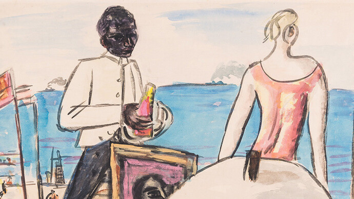 Max Beckmann (1884–1950), Zandvoort Strandcafé, 1934, Gouache und Aquarell auf Papier, 49,8 x 64,8 cm