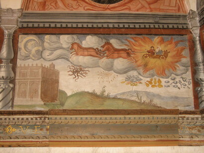 Il carro di Elia, palazzo Besta, Lombardia, Italia