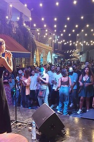 Live and free musical gig in Meydan, the center of Hammana town in Lebanon