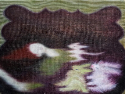 Lisa Braid, Zumindest versunken mit den hasenzwillingen, Springmaus ruht sich aus auf meinem Herz. Ich Lächle (detail), 2025. Courtesy of Galerie Lisa Kandlhofer. Photo courtesy of the artist 