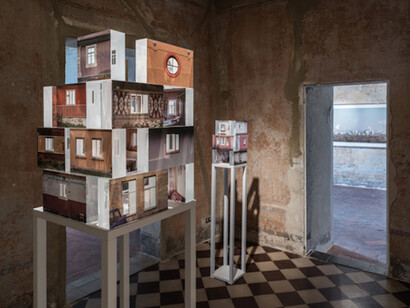 Zhanna Kadyrova, "Mia casa, mia fortezza", Exhibition view. Courtesy of Galleria Continua