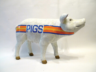 Finn Stone, Pigs, Fibreglass and vinyl, 75 x 47 x 35 cm