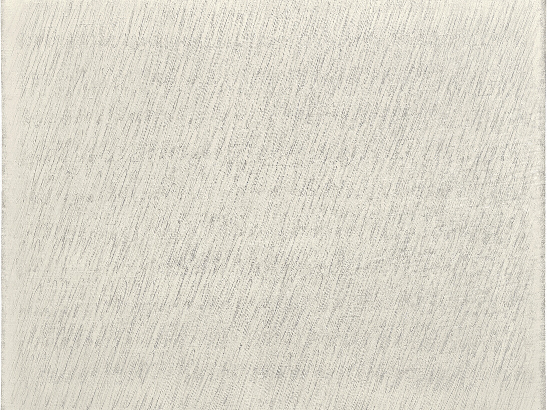Park Seo-Bo, Ecriture No.10-77, 1977, Crayon, huile sur toile de chanvre, 130 x 162 cm / 51 1/8 x 63 3/4 inches, Courtesy Galerie Perrotin