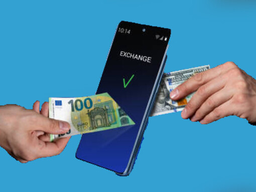 A digital euro emerges from a smartphone, symbolizing the future of currency