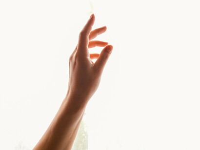 A gesture of longing — for connection, for direction, for clarity