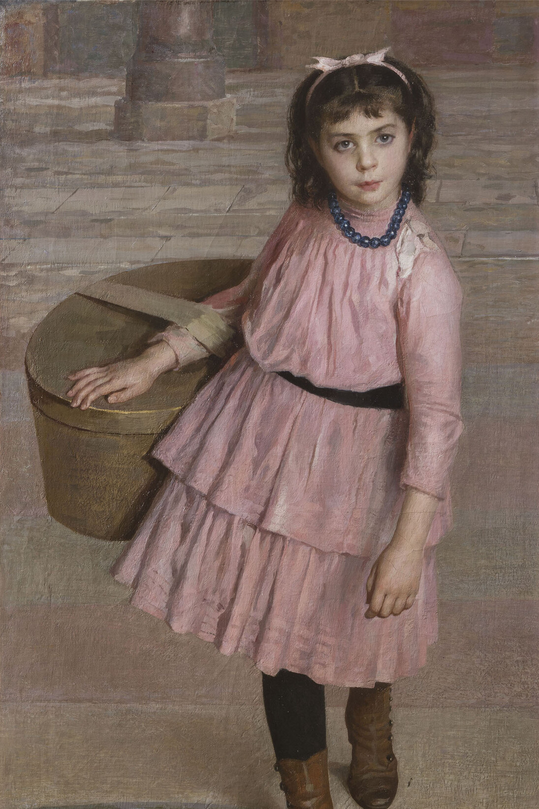 Emilio Longoni, La piscinina, olio su tela, 126 x 71 cm. Courtesy of Gallerie Maspes