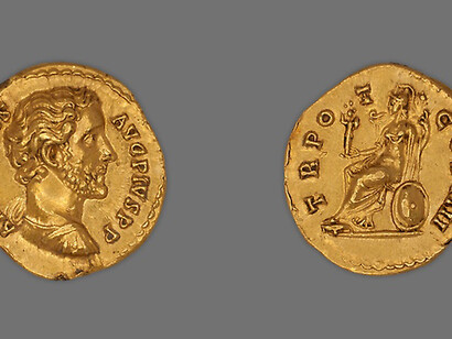 Roman, minted in Rome, Aureus (Coin) Portraying Emperor Antoninus Pius, A.D. 145/61, issued by Antoninus Pius