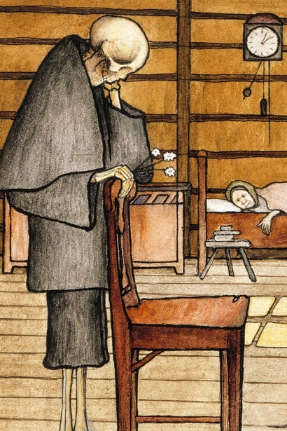Hugo Simberg, La muerte escucha, 1897 (detalle)